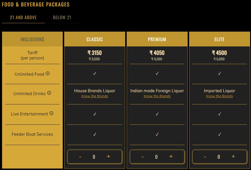 Deltin Casino Goa Ticket Price