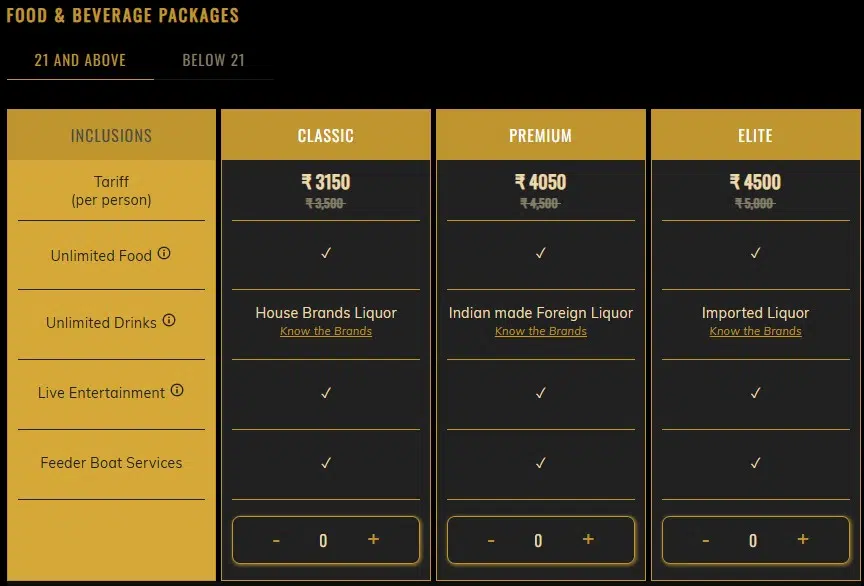 Deltin Casino Goa Ticket Price